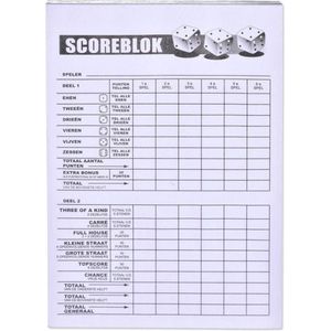 Scoreblok Yahtzee - 100 vellen