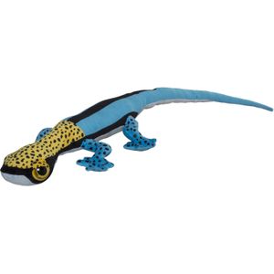 Nature Planet Knuffeldier Gekko Hagedis - pluche stof - premium knuffels - blauw/geel - 112 cm