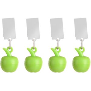 Esschert Design Tafelkleedgewichten appels - 4x - groen - kunststof - voor tafelkleden en tafelzeilen