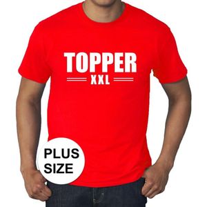 Toppers Rood t-shirt in grote maat heren met tekst topper XXL