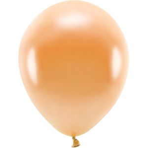 100x Milieuvriendelijke ballonnen oranje 26 cm voor lucht of helium