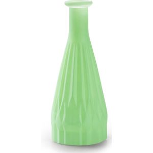 Jodeco Bloemenvaas Patty - mat groen - glas - D8,5 x H21 cm - fles vaas