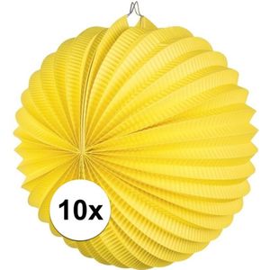 10x Gele lampionnen 22 cm