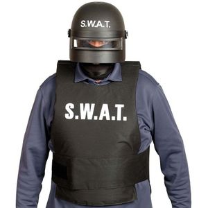 S.W.A.T. politie verkleed helm zwart voor volwassenen