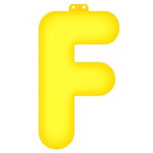 Opblaasbare letter F geel