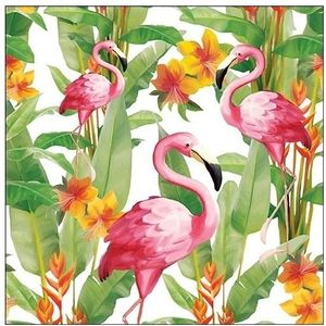 20x Feest servetten hawaii Flamingo 33 x 33 cm