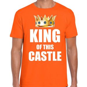 Woningsdag King of this castle t-shirts voor thuisblijvers tijdens Koningsdag oranje heren