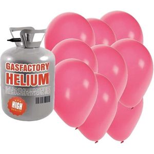 Helium tankje met 50 roze ballonnen