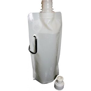 Set van 4x stuks witte waterzak 400 ml opvouwbaar met haakje