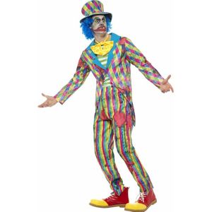 Gestreept horror clown verkleedkostuum voor mannen