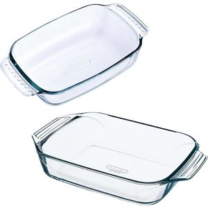 2x Ovenschaal/braadslede 1,2 en 1,4 liter