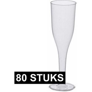 80x Plastic champagne glaasjes