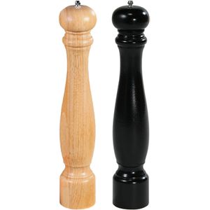 2x Pepermaler/zoutmaler molens 40 cm van bruin en zwart hout