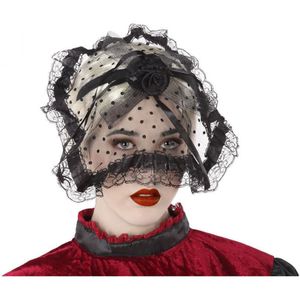 Halloween/horror verkleed diadeem/tiara/sluier - zombie/heks/lady - kunststof - dames/meisjes