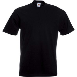 Set van 2x stuks grote maten basis heren t-shirts zwart met ronde hals, maat: 3XL (46/58)