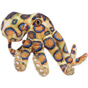 Pia Toys Knuffeldier Inktvis/octopus - zachte pluche stof - premium kwaliteit knuffels - geel - 30 cm
