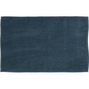 Atmosphera Badkamer kleedje/badmat voor de vloer - 50 x 80 cm - donkerblauw