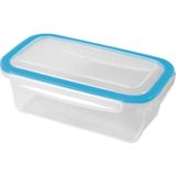 4x Voedsel plastic bewaarbakjes 0,75 en 1,2 liter transparant/blauw