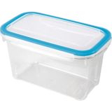 4x Voedsel plastic bewaarbakjes 0,75 en 1,2 liter transparant/blauw