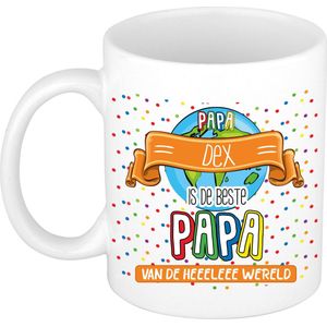 Bellatio Decorations Naam mok papa Dex - 300 ml - Vaderdag cadeau