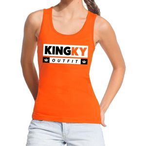 Kingky outfit tanktop / mouwloos shirt oranje dames