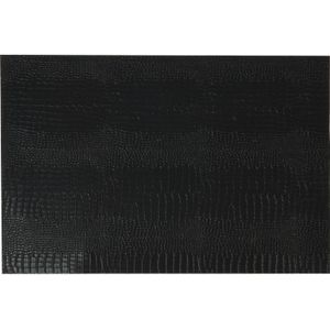 4x Rechthoekige placemats zwart slangenhuid kunststof 45 x 30 cm