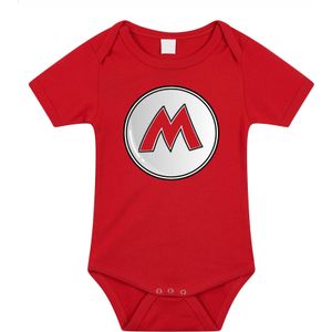 Bellatio Decorations Baby rompertje - loodgieter Mario - rood - kraam cadeau - babyshower - romper