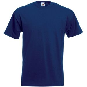 Set van 2x stuks basis heren t-shirt donker blauw met ronde hals, maat: L (40/52)