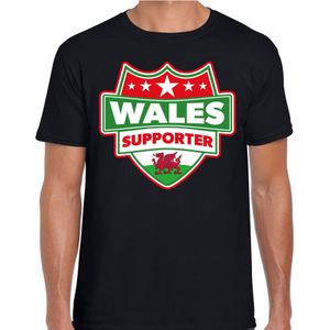 Welsh / Wales supporter t-shirt zwart voor heren