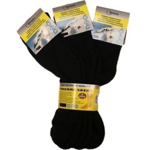 24 paar Thermo sokken zwart maat 43-46