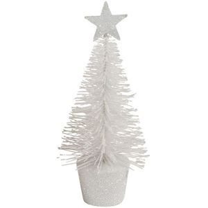 Klein wit kerstboompje 15 cm kerstdecoratie/kerstversiering