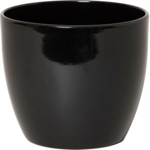 Floran Bloempot/plantenpot Boule - zwart - keramiek - 10 x 12 cm