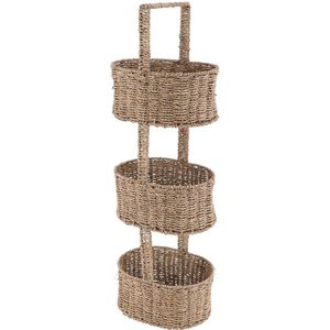 Tendance Badkamer rek/organizer - zeegras - 23 x 30 x 90 cm