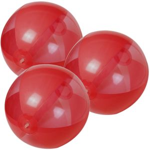 10x stuks opblaasbare strandballen plastic rood 28 cm