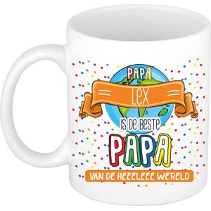 Bellatio Decorations Naam mok papa Lex - 300 ml - Vaderdag cadeau