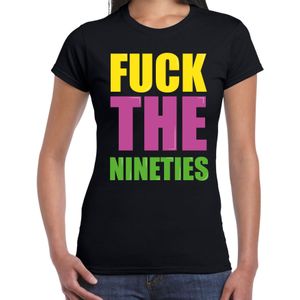 Fuck the nineties fun t-shirt zwart voor dames