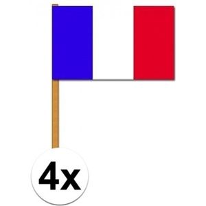 4x grote Frankrijk zwaaivlaggetjes