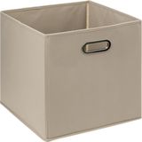 5Five Kastmandjes/opberg manden - beige - 4x stuks van 29 Liter - Metalen rekje is 67 x 68 cm