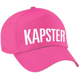 Carnaval verkleed pet / cap kapster roze voor dames en heren