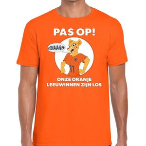 Nederlands dames elftal supporter shirt Pas op Leeuwinnen oranje voor heren