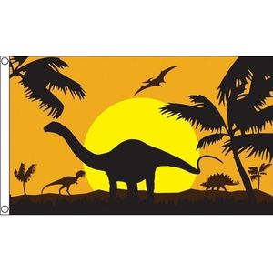 Dinosauriers/Dino uitgestorven dieren thema vlag 90 x 150 cm