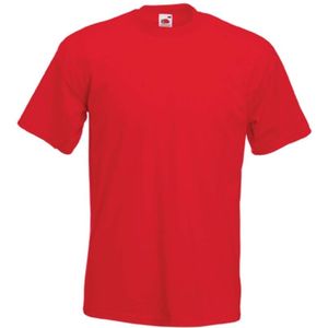 Set van 3x stuks basis heren t-shirt rood met ronde hals, maat: 2XL (44/56)