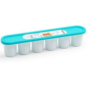 Forte Plastics Grote ijsblokjes/ijsklontjes vormen - met deksel - kobalt blauw - 30 x 6 cm - XXL