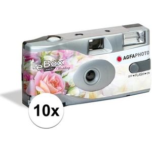 10x Wegwerp cameras/fototoestelen met flits voor 27 kleurenfotos voor bruiloft/huwelijk