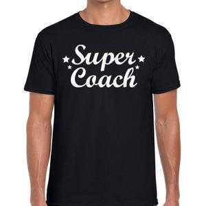 Super Coach fun t-shirt zwart voor heren - Bedankt cadeau voor een coach