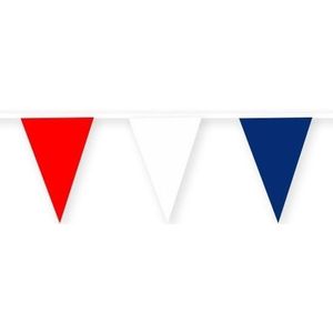 Rode/witte/blauwe Franse/Frankrijk slinger van stof 10 meter feestversiering