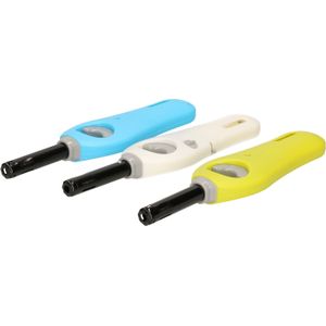 3x stuks gas/bbq/keuken aanstekers navulbaar 18 cm