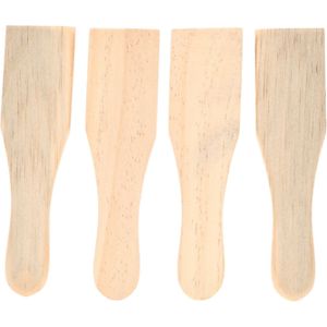 4x Raclette/gourmet spatels hout 14 cm - Kleine spateltjes voor gourmetten/grillen