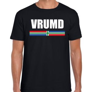 Gronings dialect shirt Vrumd met Groningense vlag zwart voor heren
