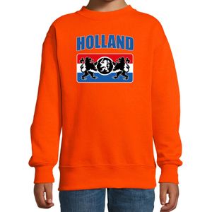Oranje fan sweater / trui Holland met een Nederlands wapen EK/ WK voor kinderen